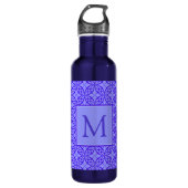 Bouteille D'eau Elegant Purple Filigree Pattern Monogram (Devant)