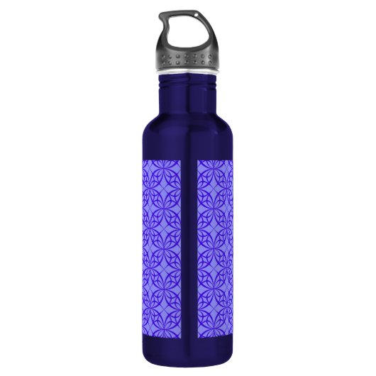 Bouteille D'eau Elegant Purple Filigree Pattern Monogram (Dos)