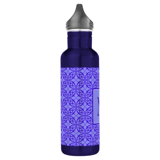 Bouteille D'eau Elegant Purple Filigree Pattern Monogram (Gauche)