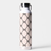 Bouteille D'eau Élégant rose moderne Script Girly Monogrammes Init (Avant)
