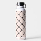 Bouteille D'eau Élégant rose moderne Script Girly Monogrammes Init (Arrière)