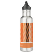 Bouteille D'eau Élégant Style Moderne Orange Chevron Stripes Avec  (Droite)