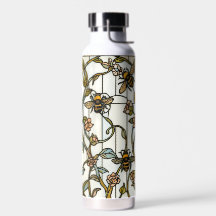 Élégant verre teinté d'abeille botanique Art nouve