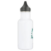 Bouteille D'eau Elégant vert Turquoise Aquarelle Monogramme (Gauche)
