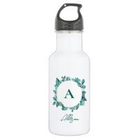 Elégant vert Turquoise Aquarelle Monogramme