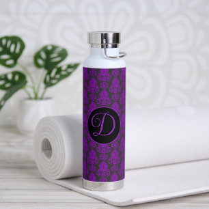 Bouteille D'eau Élégant, Vintage, Damas victorien Personnalisé