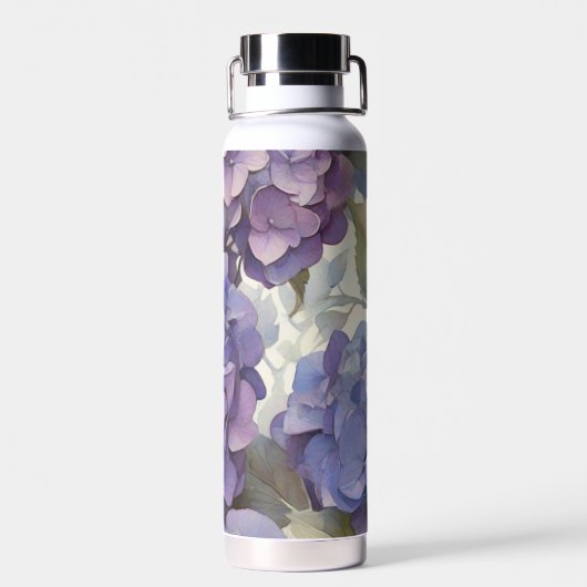 Bouteille D'eau Elégante aquarelle bleu violet poussiéreuse (Arrière)