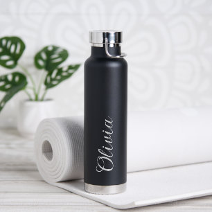 Bouteille d'eau élégante avec nom personnalisé en