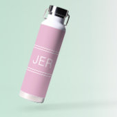 Bouteille D'eau Élégante feminine rose Initiales Monogrammes Girly