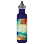 Bouteille D'eau Elégante parties scintillant en marbre orange turq (Droite)