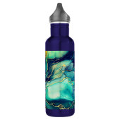 Bouteille D'eau Elégante parties scintillant en marbre orange turq (Gauche)