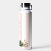 Bouteille D'eau Élégante rayures roses tropicales bridesmaid (Arrière)