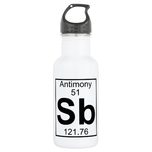 Bouteille D'eau Élément 051 - Sb - antimoine (plein) (Devant)