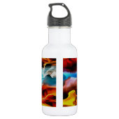 Bouteille D'eau Eléments Chauds Et Froids Acrylique Verser Abstrai (Dos)