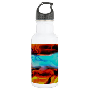 Bouteille D'eau Eléments Chauds Et Froids Acrylique Verser Abstrai