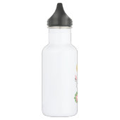 Bouteille D'eau Eléphant mignon bébé avec fleurs roses (Gauche)