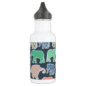 Bouteille D'eau Éléphants Colorés, Motif D'Éléphants, Zigzag (Gauche)