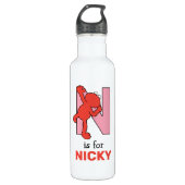 Bouteille D'eau Elmo Alphabet | N rose (Devant)