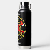 Bouteille D'eau Emblème Black & Red Firefighter (Plage)
