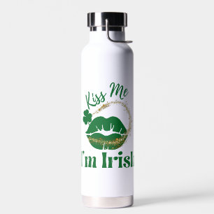 Bouteille D'eau Embrasse-moi Je suis Irlandais Lèvres et Shamrock
