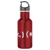 Bouteille D'eau Émoticônes Heureuses Saintes-Valentin / Japonais (Dos)