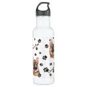 Bouteille D'eau Empreinte de chien berger allemande (Devant)