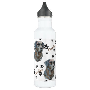 Bouteille D'eau Empreinte de chien de repérage du Labrador noir