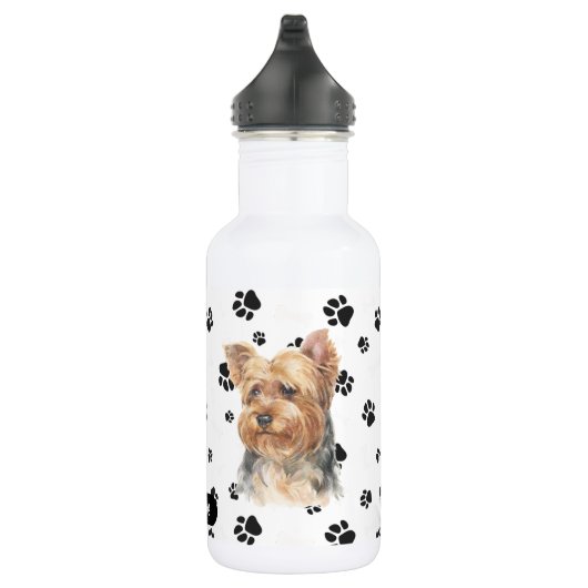 Bouteille D'eau Empreinte de chiens de Yorkshire Terrier (Droite)