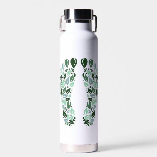 Bouteille D'eau Empreinte de feuille verte écologique (Avant)