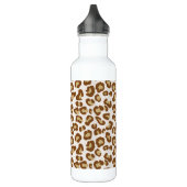 Bouteille D'eau Empreinte de léopard de neige, beige, tan et blanc (Gauche)