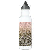 Bouteille D'eau Empreinte de léopard noir d'or Glitz (Gauche)