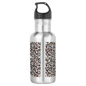 Bouteille D'eau Empreinte de léopard or Rose chic personnalisé (Dos)