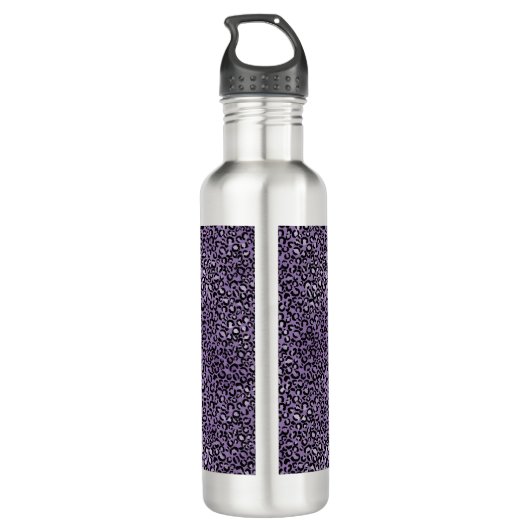 Bouteille D'eau Empreinte de léopard pourpre (Dos)