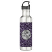 Bouteille D'eau Empreinte de léopard pourpre (Devant)