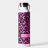 Bouteille D'eau Empreinte de léopard rose chaud et noir personnali (Avant)