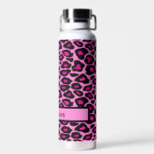 Bouteille D'eau Empreinte de léopard rose chaud et noir personnali (Arrière)