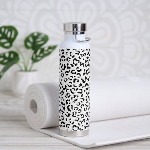 Bouteille D'eau Empreinte de léopard, Zones Léopard, Noir Et Blanc