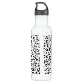 Bouteille D'eau Empreinte de léopard, Zones Léopard, Noir Et Blanc (Dos)