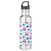 Bouteille D'eau Empreinte de patte Cat Motif Heart Meow (Devant)