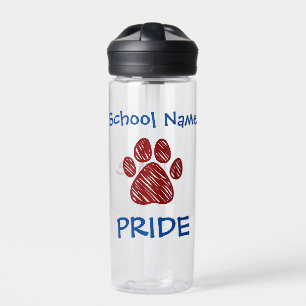Bouteille D'eau Empreinte de patte de la Fierté scolaire personnal