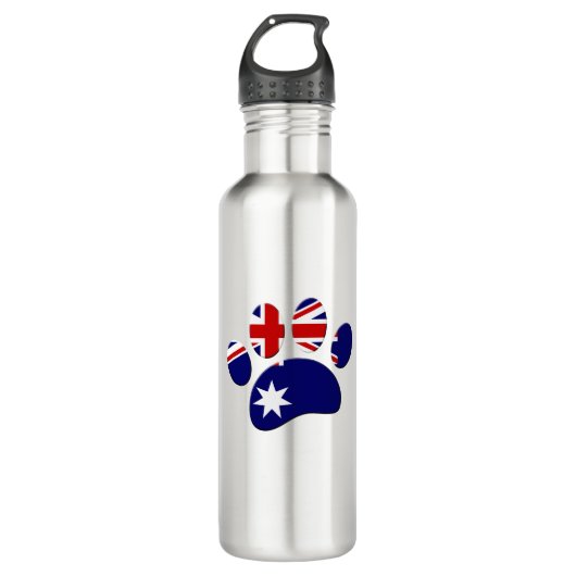 Bouteille D'eau Empreinte de patte du Drapeau australien (Devant)