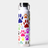 Bouteille D'eau Empreintes de pattes de chiens partout (Avant)