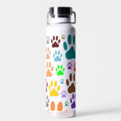 Bouteille D'eau Empreintes de pattes de chiens partout (Arrière)