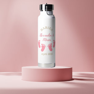 Bouteille D'eau Empreintes Fille Faire-part de grossesse personnal