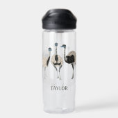 Bouteille D'eau Emus Bird Lovers Personnalisé (Arrière)