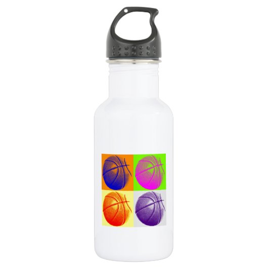 Bouteille D'eau En Acier Inoxydable 4 couleurs Pop Art Basketball (Devant)