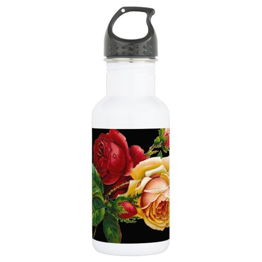 Bouteille D'eau En Acier Inoxydable Accessoires d'impression rose - noir, rouge, art v (Devant)