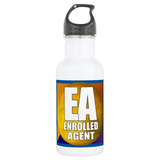 BOUTEILLE D'EAU EN ACIER INOXYDABLE AGENT INSCRIT AU LOGO EA (Devant)