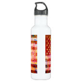 Bouteille D'eau En Acier Inoxydable American Flag Grunge Art #2 (Dos)