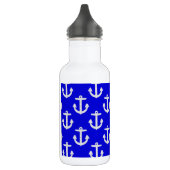 Bouteille D'eau En Acier Inoxydable Ancres blanches sur Arrière - plan bleu (Gauche)